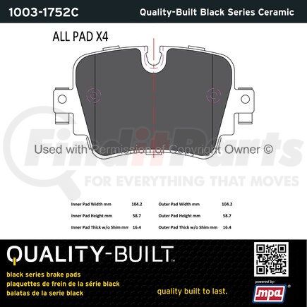 1003-1752C by MPA ELECTRICAL - Quality-Built Black Series Ceramic Brake Pads