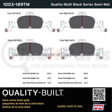 1003-1897M by MPA ELECTRICAL - Quality-Built Black Series Semi-Metallic Brake Pads