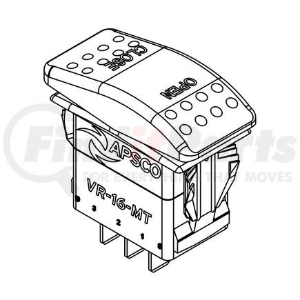 VR-16-MT by APSCO - Rocker Switch - Electric, Momentary/Neutral, with "Open"/"Close" Labels