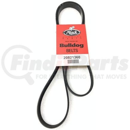 20821360 by MACK - Accessory Drive Belt - Serpentine V-Belt, 74.625" Length, 0.84" Width, 6 Ribs