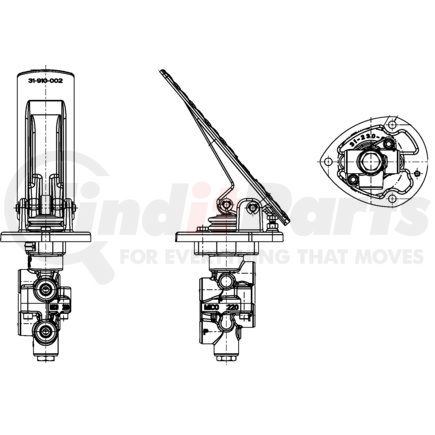 06-466-216 by MICO - Air Brake Spring Brake Modulating Valve - Pedal Tandem Mod Valve