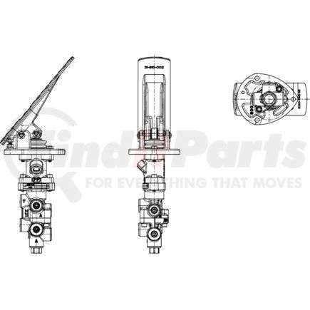 06-466-402 by MICO - Air Brake Spring Brake Modulating Valve - Pedal/Pilot Tdm Mod Valve