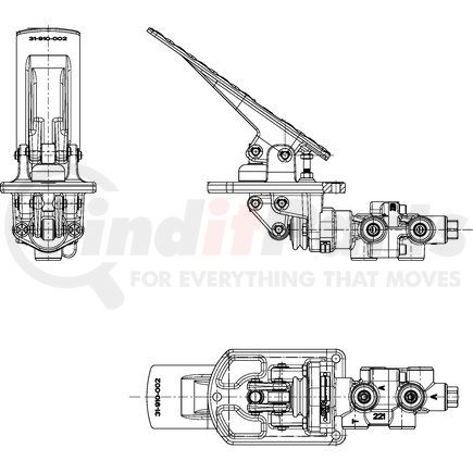 06-466-298 by MICO - Air Brake Spring Brake Modulating Valve - Hrz Pedal Tdm Mod Vlv