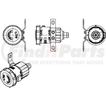 20-920-512 by MICO - Reservoir - Polyallomer, Hydraulic Oil Type, 1/4"-18NPTF Fitting, with Mounting Bracket