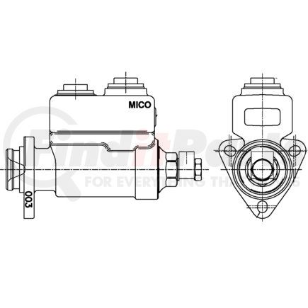 03-020-521 by MICO - Brake Master Cylinder - Power Cylinder