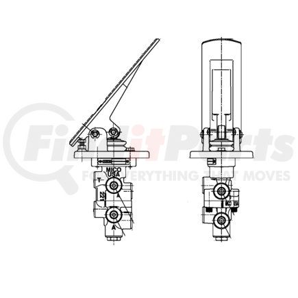 06-466-240 by MICO - Air Brake Spring Brake Modulating Valve - Pedal Tandem Mod Valve