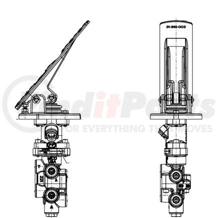 06-466-404 by MICO - Air Brake Spring Brake Modulating Valve - Pedal/Pilot Tdm Mod Valve