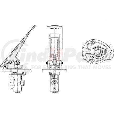 06-466-112 by MICO - Air Brake Spring Brake Modulating Valve - Pedal Modulating Valve