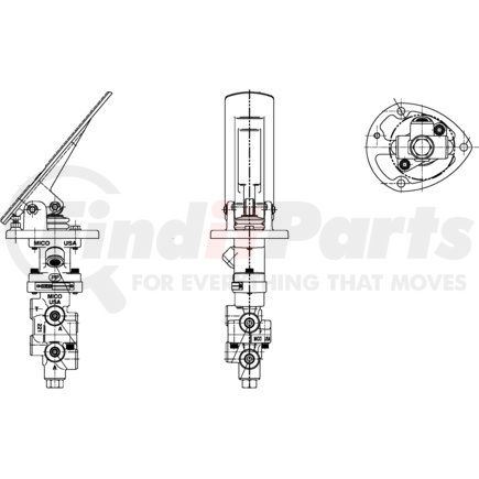 06-466-406 by MICO - Air Brake Spring Brake Modulating Valve - Pedal/Pilot Tdm Mod Valve