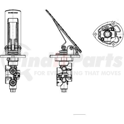 06-466-206 by MICO - Air Brake Spring Brake Modulating Valve - Pedal Tandem Mod Valve