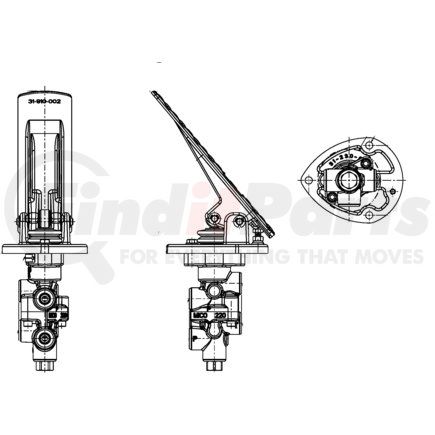 06-466-202 by MICO - Air Brake Spring Brake Modulating Valve - Pedal Tandem Mod Valve