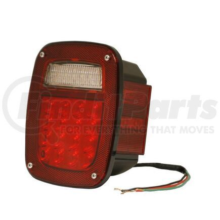 7376-G5202 by MACK - Brake/Tail/Turn Signal Light - RH, with Side Marker, LED, Square, Red