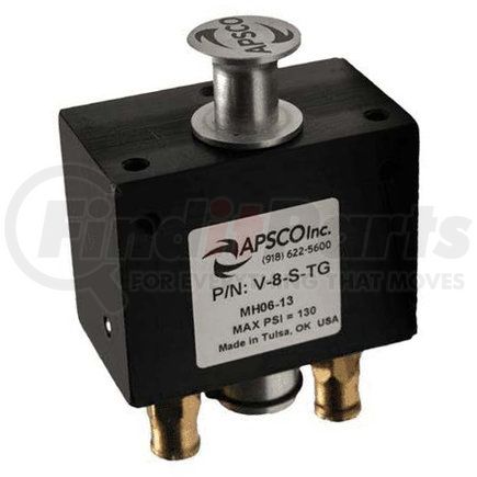 V-8-TG by APSCO - Air Control Valve - 4-Way Push-Pull, 2-Position, Used in AVC-W Consoles