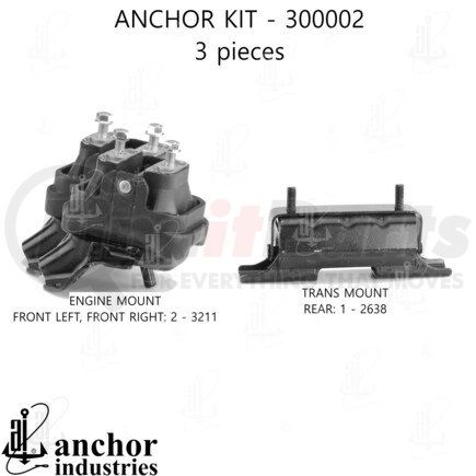 300002 by ANCHOR MOTOR MOUNTS - ENGINE MNT KIT