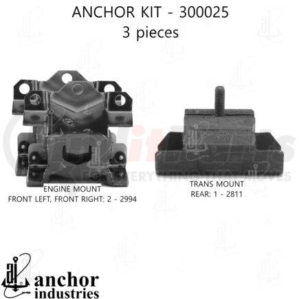 300025 by ANCHOR MOTOR MOUNTS - ENGINE MNT KIT