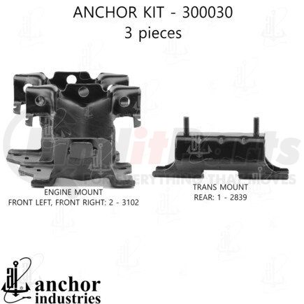 300030 by ANCHOR MOTOR MOUNTS - ENGINE MNT KIT
