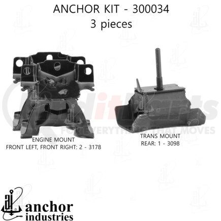 300034 by ANCHOR MOTOR MOUNTS - ENGINE MNT KIT