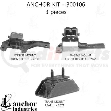 300106 by ANCHOR MOTOR MOUNTS - ENGINE MNT KIT
