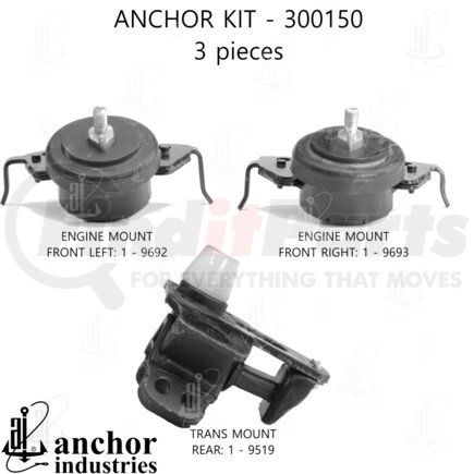 300150 by ANCHOR MOTOR MOUNTS - ENGINE MNT KIT