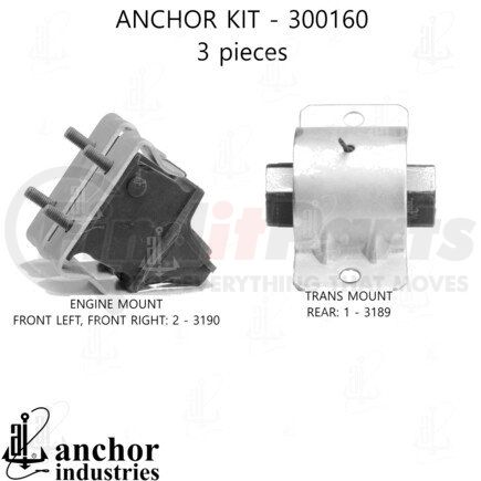 300160 by ANCHOR MOTOR MOUNTS - ENGINE MNT KIT