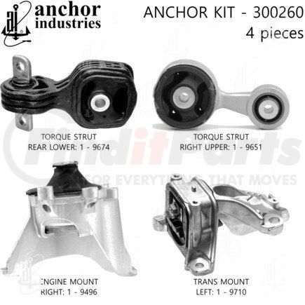 300260 by ANCHOR MOTOR MOUNTS - ENGINE MNT KIT