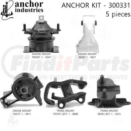 300331 by ANCHOR MOTOR MOUNTS - ENGINE MNT KIT
