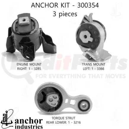 300354 by ANCHOR MOTOR MOUNTS - ENGINE MNT KIT