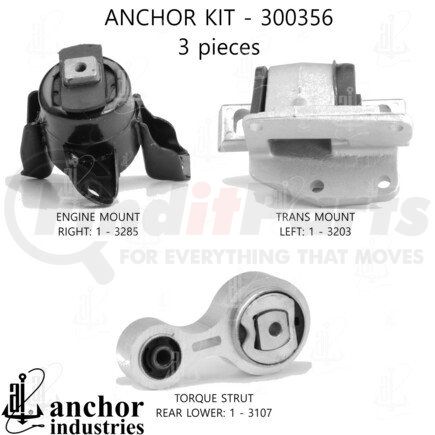 300356 by ANCHOR MOTOR MOUNTS - ENGINE MNT KIT