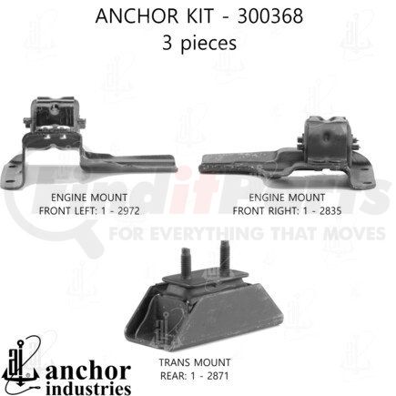 300368 by ANCHOR MOTOR MOUNTS - ENGINE MNT KIT