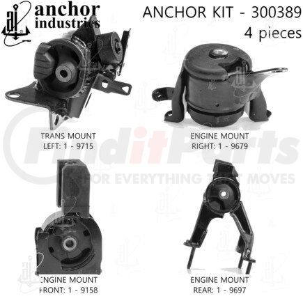 300389 by ANCHOR MOTOR MOUNTS - ENGINE MNT KIT