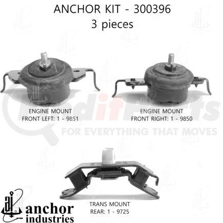 300396 by ANCHOR MOTOR MOUNTS - ENGINE MNT KIT