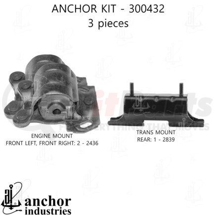 300432 by ANCHOR MOTOR MOUNTS - ENGINE MNT KIT