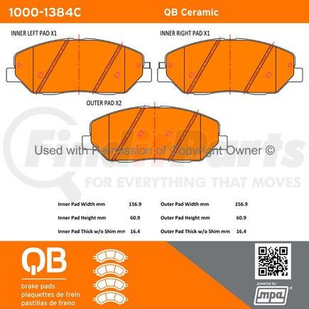 1000-1384C by MPA ELECTRICAL - QB Ceramic Brake Pads