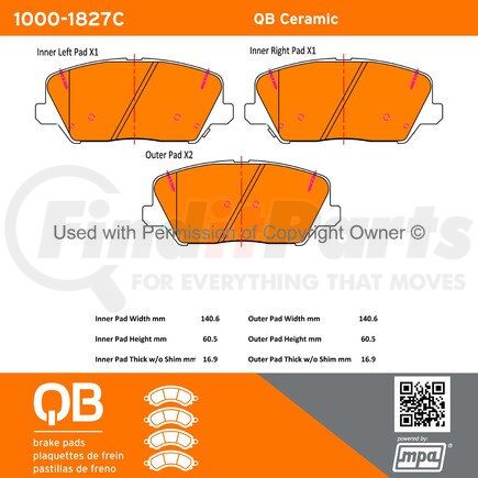 1000-1827C by MPA ELECTRICAL - QB Ceramic Brake Pads