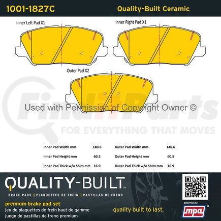 1001-1827C by MPA ELECTRICAL - Quality-Built Premium Ceramic Brake Pads
