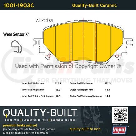 1001-1903C by MPA ELECTRICAL - Quality-Built Premium Ceramic Brake Pads