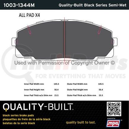 1003-1344M by MPA ELECTRICAL - Quality-Built Black Series Semi-Metallic Brake Pads