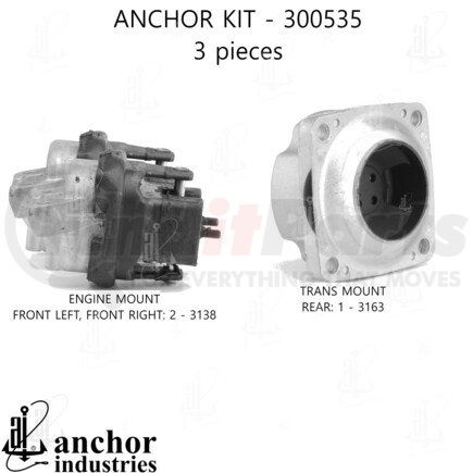 300535 by ANCHOR MOTOR MOUNTS - Engine Mount Kit - 3-Piece Kit, for 2006-2010 Dodge Charger