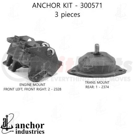300571 by ANCHOR MOTOR MOUNTS - 300571