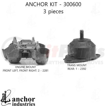 300600 by ANCHOR MOTOR MOUNTS