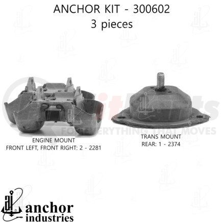 300602 by ANCHOR MOTOR MOUNTS