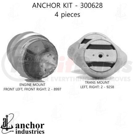 300628 by ANCHOR MOTOR MOUNTS - 300628