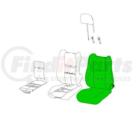 6RT31DX9AA by MOPAR - Seat Back Cushion Cover - Front, Left, For 2018-2020 Jeep Grand Cherokee