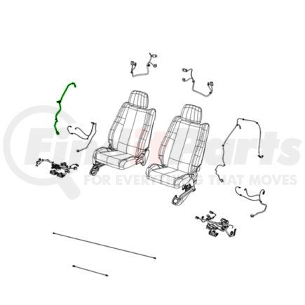 68100768AE by MOPAR - Seat Back Wiring Harness - Left, Fold Flat