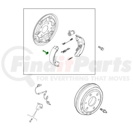 68094317AA by MOPAR - Drum Brake Shoe Hold Down Pin - Rear, For 2015-2022 Ram ProMaster City