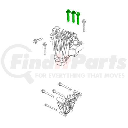 06512937AA by MOPAR - Engine Mount Bolt - Hex, For 2019-2022 Jeep Cherokee