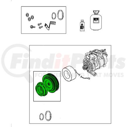 68401924AA by MOPAR - A/C Compressor Clutch Pulley - For 2019-2023 Ram 1500