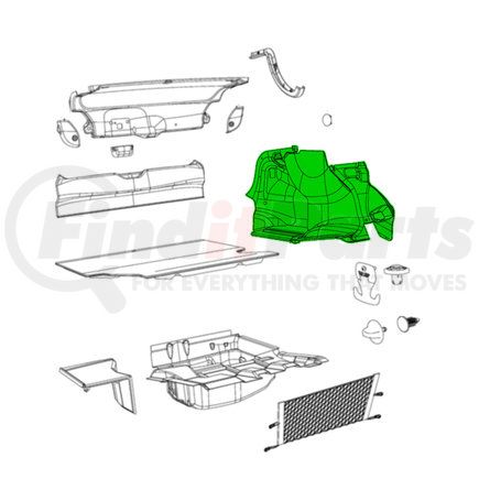 68489482AA by MOPAR - Luggage Compartment Cover - Left, For 2020-2023 Dodge Charger