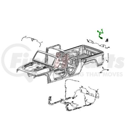 68397617AB by MOPAR - Tailgate Wiring Harness - For 2020-2023 Jeep Gladiator