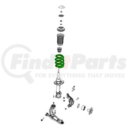 68081018AB by MOPAR - Coil Spring - Front, Left or Right, For 2012-2017 Fiat 500